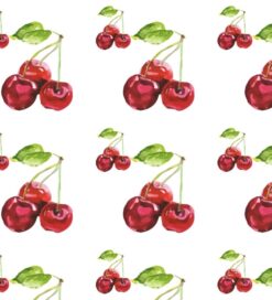 watercolour cherries pattern